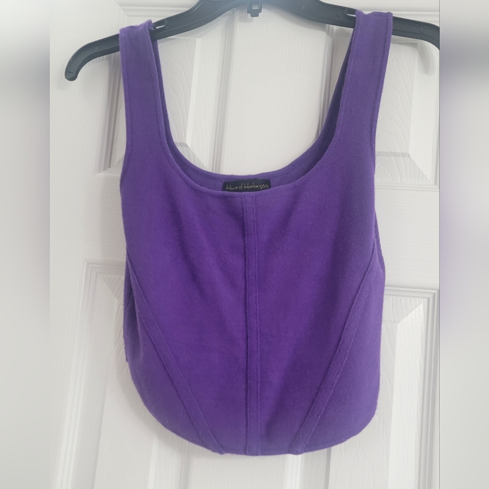House of Harlow 1960 Vibrant Purple Crop Top